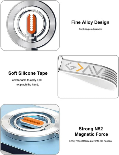 for MagSafe Car Mount, 3-in-1 Upgraded Magnetic Phone Ring Holder Grip Kickstand Car  with MagSafe Accessories for IOS & Android