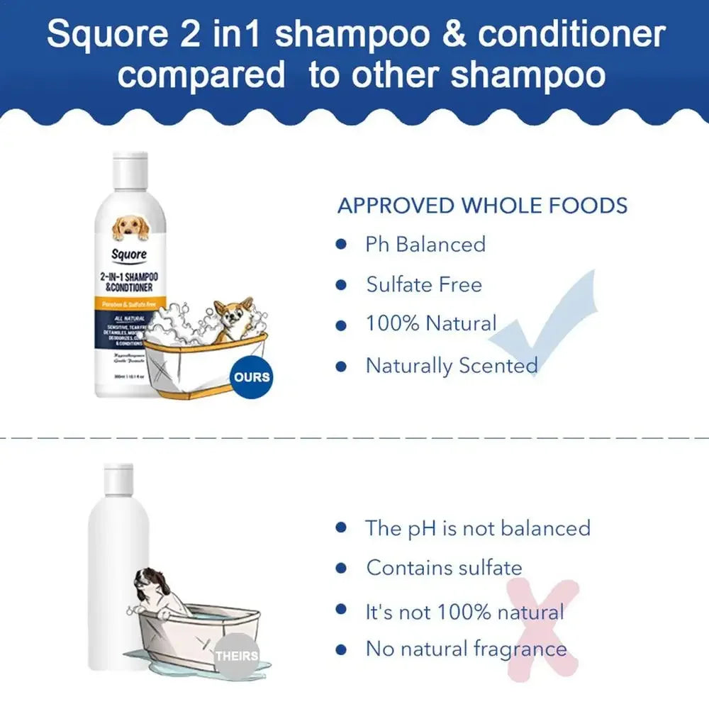 Cat Shampoo and Conditioner 300ml Dog Shampoo Conditioner Moisturizing Dog Shampoo for Sensitive Skin PH Balanced Shampoo Dog