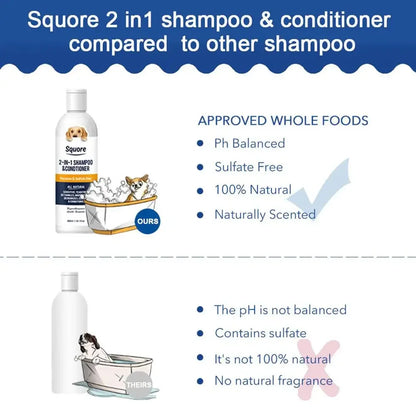 Cat Shampoo and Conditioner 300ml Dog Shampoo Conditioner Moisturizing Dog Shampoo for Sensitive Skin PH Balanced Shampoo Dog