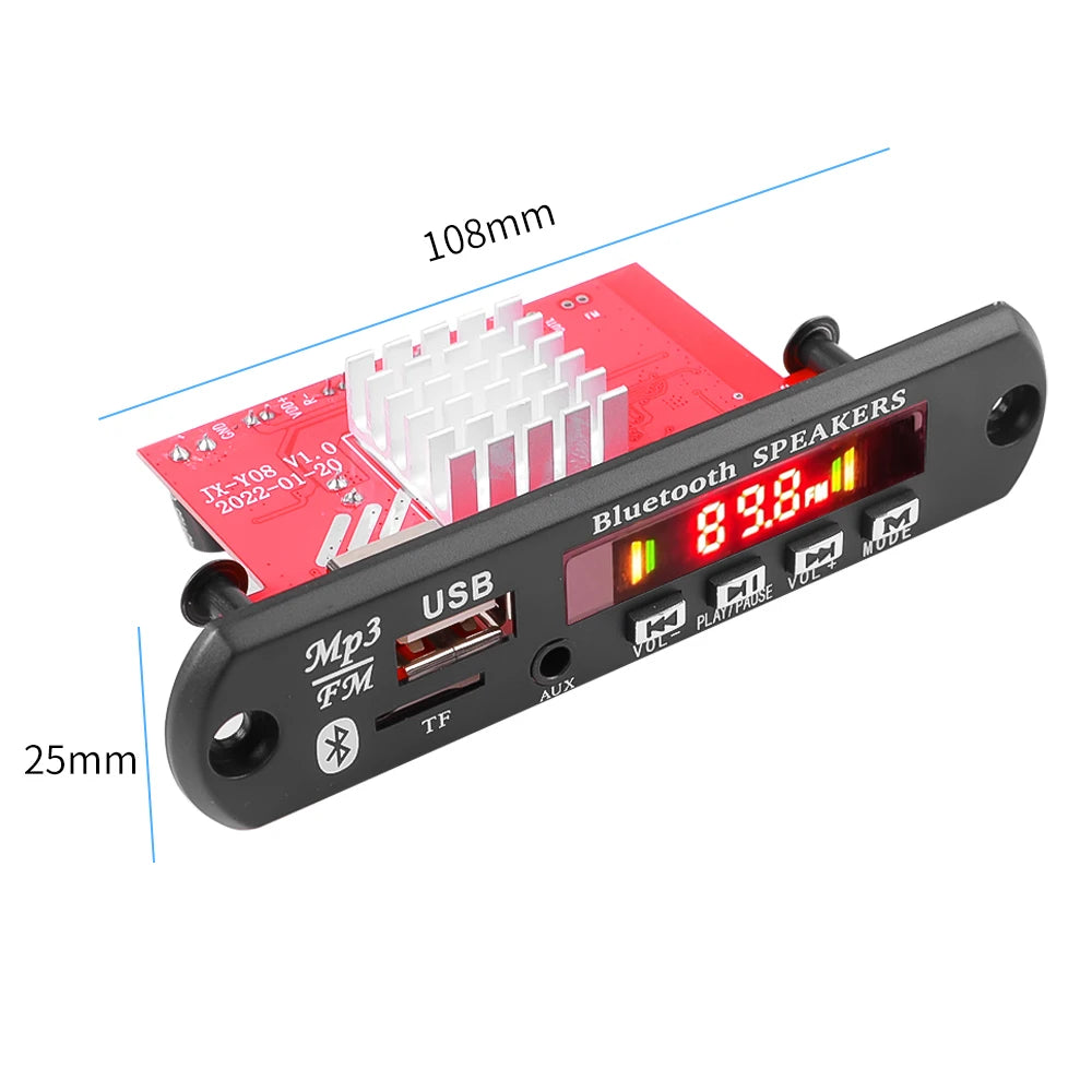 60W 120W Amplifier DC 12V MP3 Decoder Board Calling Recording Bluetooth 5.0 Car MP3 Player USB Module FM With Remote Control