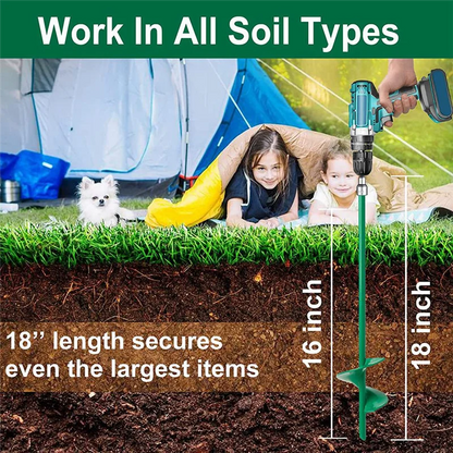 BHBD-4 Pcs 18In Ground Anchors Kit Helix Earth Ground Anchor For Camping Tent,Canopies,Swing Sets