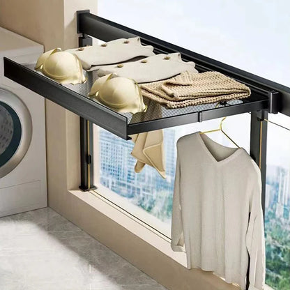 Balcony Drying Racks Retractable Drying Net Foldable Multifunctional Stainless Steel Sock Wall Shelf Bathroom Portable Organizer