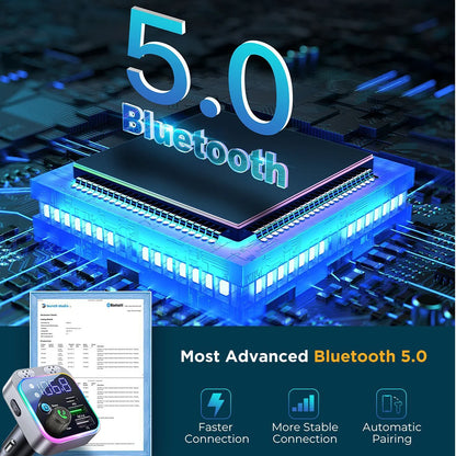 Bluetooth 5.0 FM Transmitter For Car FM/AUX Bluetooth Car Adapter Car Charger Bass Boost 3 Ports Charger Bluetooth Adapter