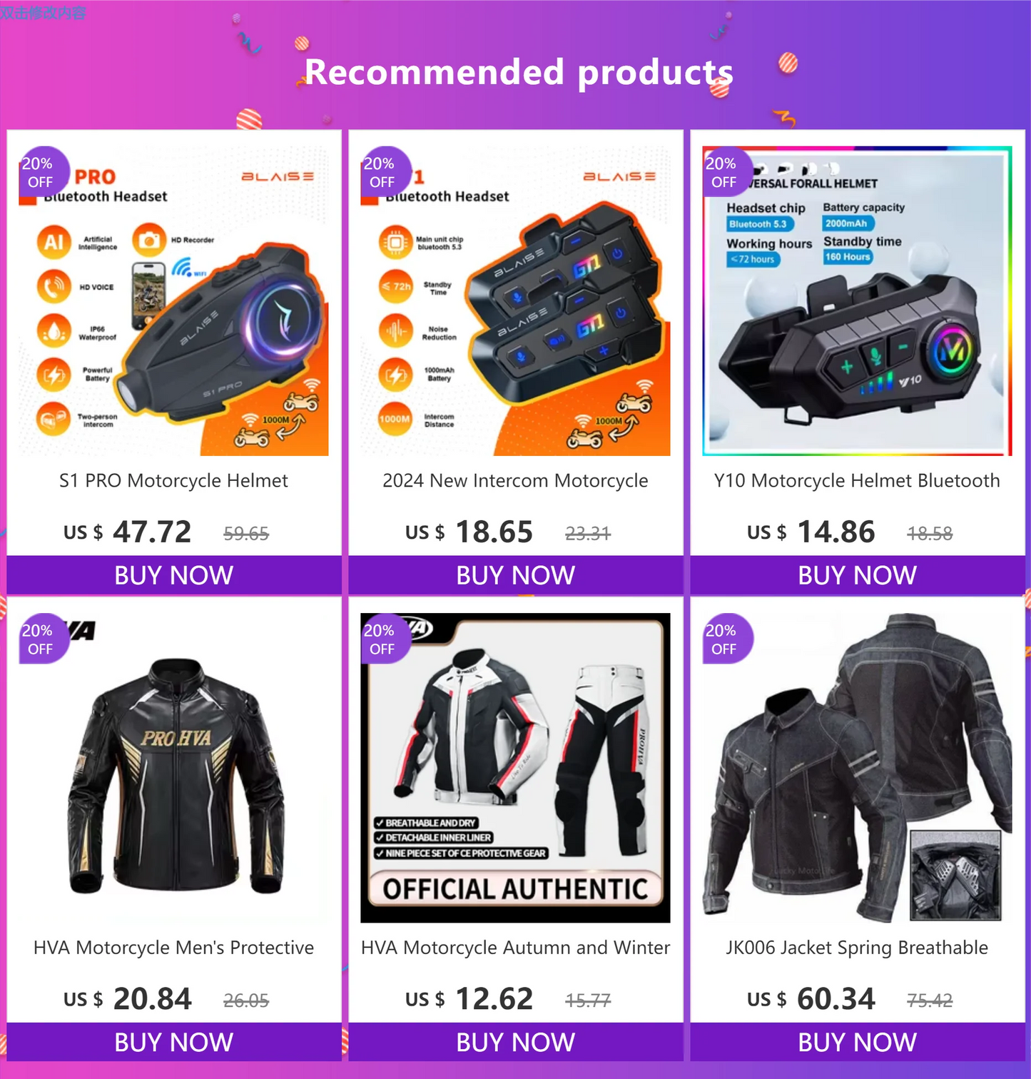 Y10 Motorcycle Helmet Bluetooth Headset 2000Mah Super Long Standby Wireless Hands-free Waterproof Motorbike Earphone