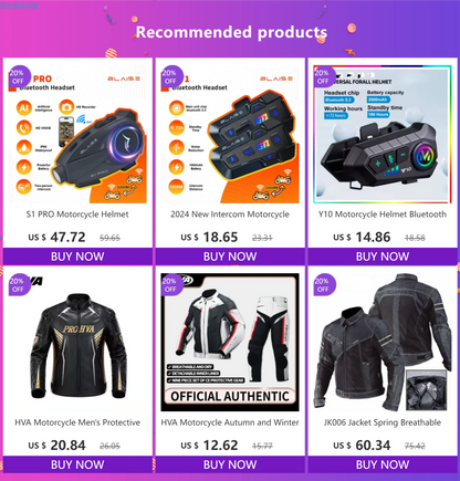 Y10 Motorcycle Helmet Bluetooth Headset 2000Mah Super Long Standby Wireless Hands-free Waterproof Motorbike Earphone