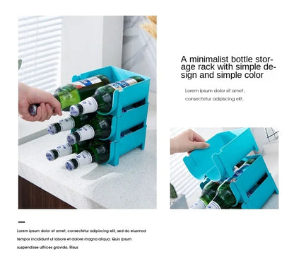 1/3PCS-Kitchen Organizer Refrigerator Rack Shelf Can Beer Wine Bottle Holder Rack Organizer Kitchen Storage Fridge Organizer