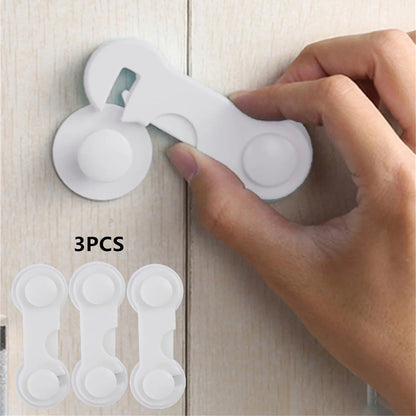 multi-function security protection locks baby safety cabinet drawer door buckle home white toilet refrigerator lock 3pcs/5pcs