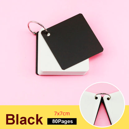 80-320Sheets Portable Notebook with Binder Rings Spiral Mini Notebook Study Cards Book Red/Yellow/Green/Black Student Stationery