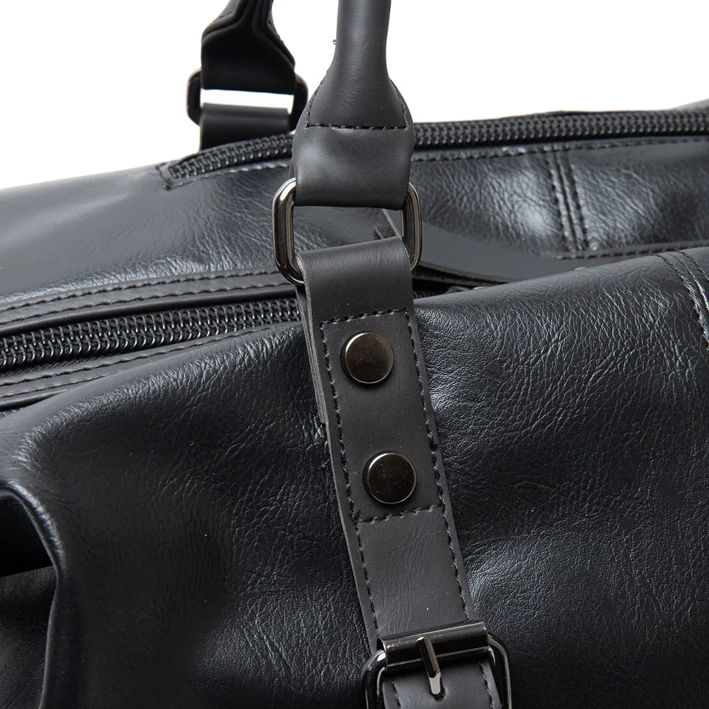 2025 New Men Travel Totes Crossbody Shoulder Bags Large Capacity Handbag Fashion Top-Handle Bag Waterproof PU Leather Laptop Bag