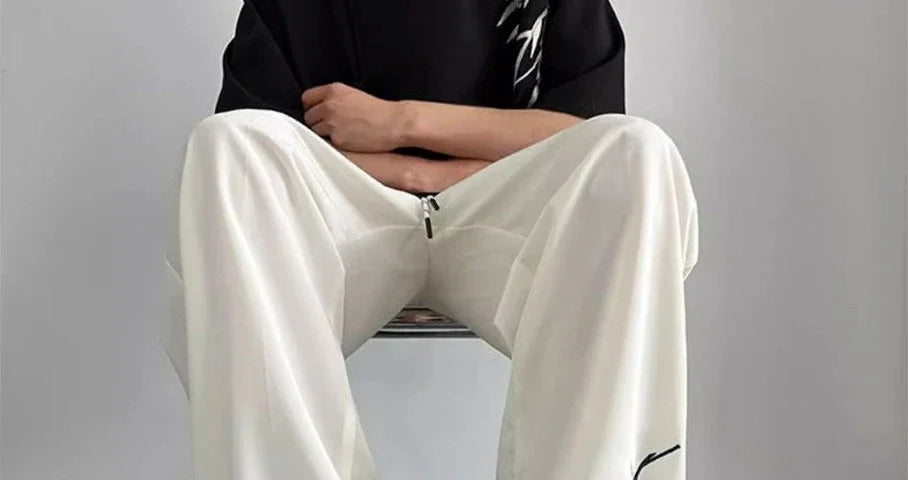 Social Tailoring Business Work Man Suits Pants Office Ice Silk Cooling Trousers for Men Fabric Korean Style Clothes Designer Up