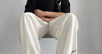 Social Tailoring Business Work Man Suits Pants Office Ice Silk Cooling Trousers for Men Fabric Korean Style Clothes Designer Up