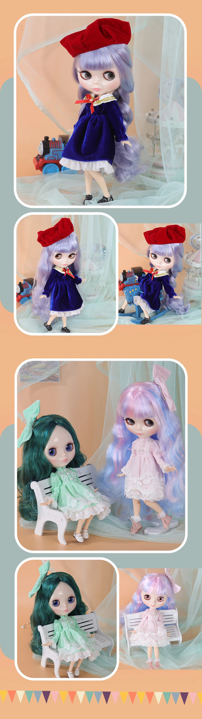 ICY DBS Blyth Doll Cute Combination Including Clothes Shoes Hand Set AB Cosplay Dressing 1/6 BJD Anime Girl OB24