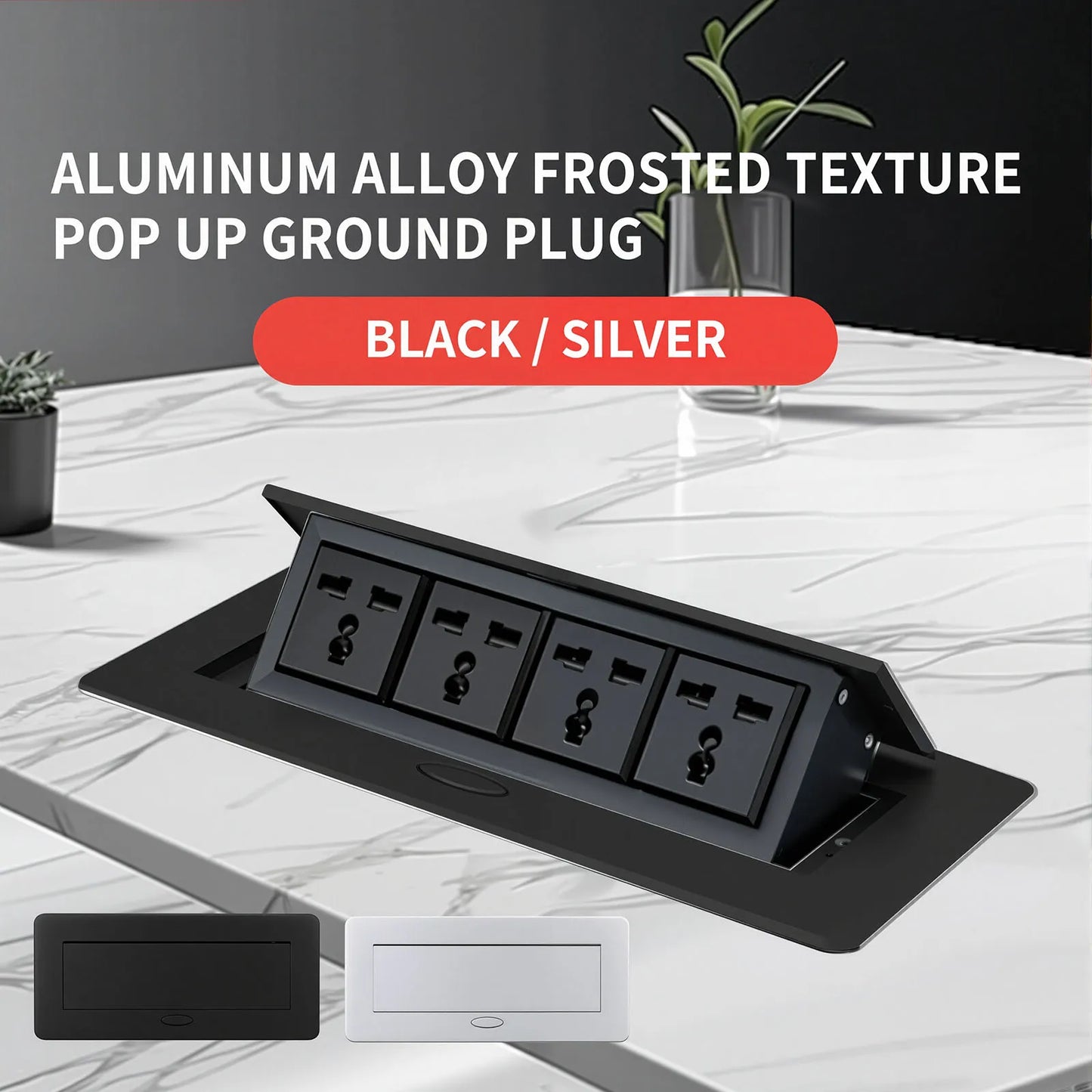 Multifunctional Slow-Rise Pop-Up Socket with USB/HDMI - Aluminum Alloy Embedded Conference Desk Socket