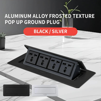 Multifunctional Slow-Rise Pop-Up Socket with USB/HDMI - Aluminum Alloy Embedded Conference Desk Socket