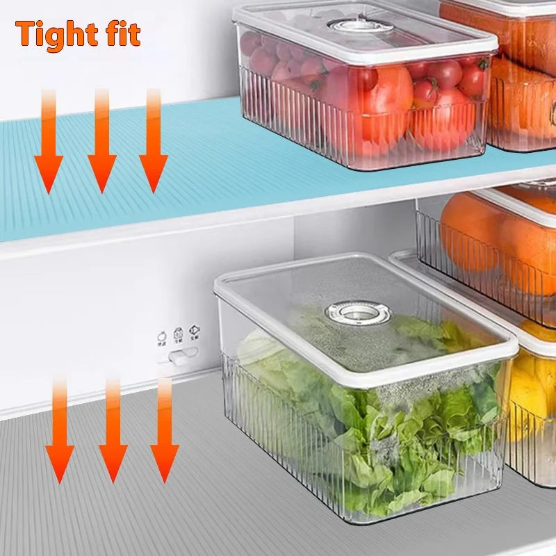 Silicone Refrigerator Liner Square Drawer Mat anti-slip Anti-mildew Refrigerator Compartment Protection Cuttable Mat