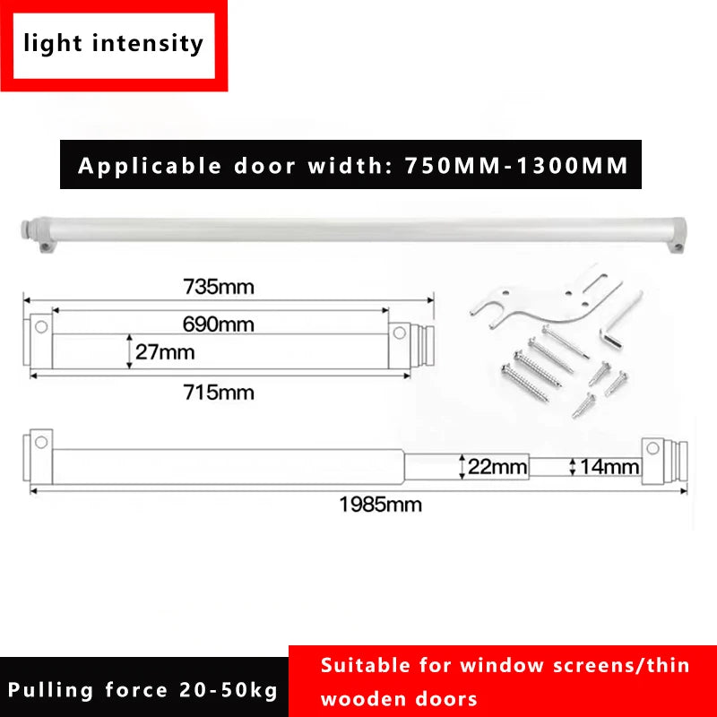Sliding Door Buffer Automatic Door Closer Aluminum Alloy Wooden Door Screen Window Door Pneumatic Household Door Closer 80kg