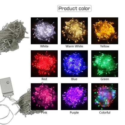 LED String Light 5/10M 50/100LEDs AC 220V EU Plug Indoor Outdoor Decor Wedding Party Christmas Tree Home Garden Patio Decoration