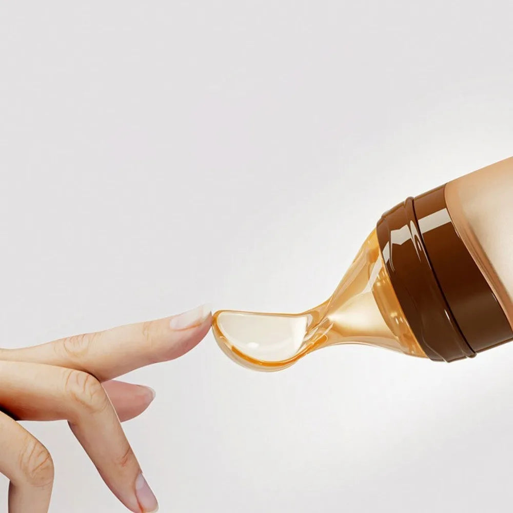 Silicone Baby Squeeze Spoon High Temperature Resistance Squeezing Food Supplement Bottle Convenient Soft Tip