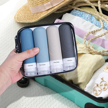 Travel Bottles for Toiletries, Approved 3oz Travel Size Containers BPA Free Leak Proof Refillable Liquid Silicone Squeezable liu