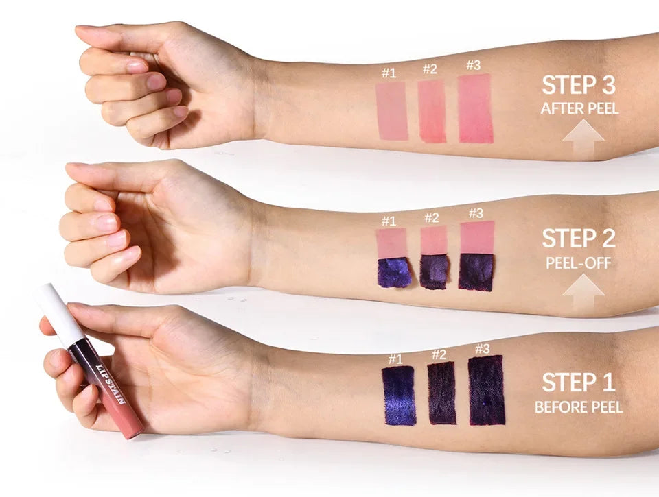 Lip Stain Peel Off and Reveal Long Lasting Waterproof Pink Lip Tint Transfer Proof Natural Lip Stain