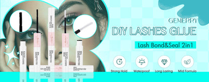 Gemerry 50P Eyelashes Extension Kits 280pcs Lash Clusters Lash Bond And Seal Lash Glue Remover And Lash Tweezer Makeup Supplies