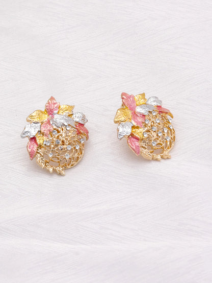 Women Multicolour Jewelry Set 18K Gold Plated Necklace Set Wedding Bridal Fashion Tassels Necklace Earrings Ring Gift