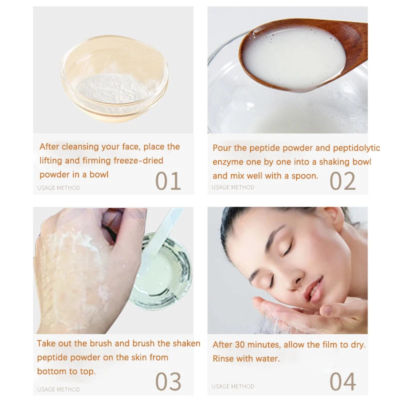 Face Collagen Peptide Hyaluronic Acid Face Mask DIY Hyaluronic acid V Face Lifting Firming Skin Rejuvenation Mask Skin Care