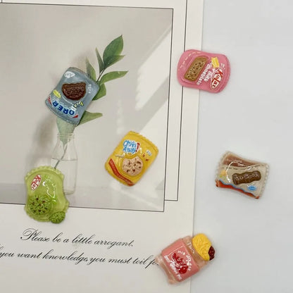 6/8pcs Refrigerator Magnets, Cartoon Food Fridge Magnets, Cute Decorative Magnets Personalized Fridge Magnet Locker Cabinet