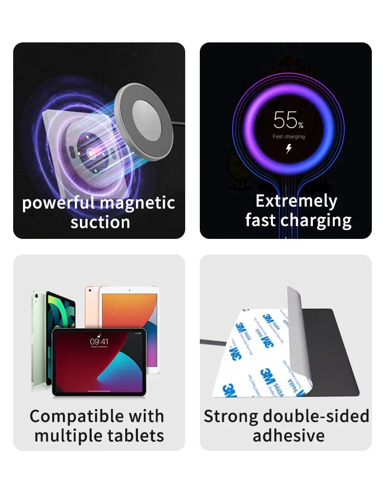 New Wall Tablet Mounted Wireless Charger Wall charging Socket Tablet Magnetic Bracket Holder for Universal Tablet Android iPad