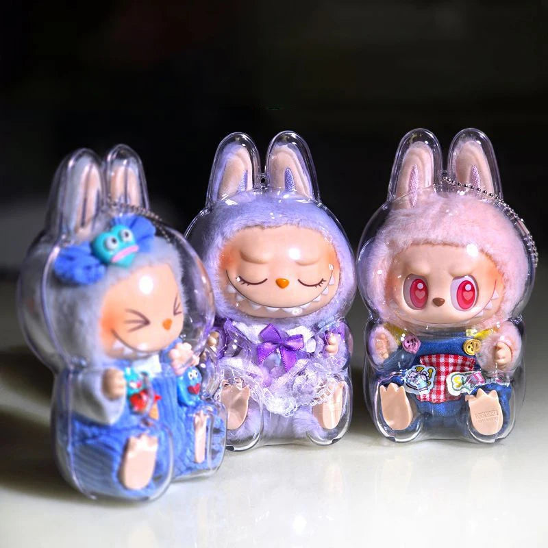 LABUBU Have A Seat Transparent Case Labubu Plastic Case Backpack Charms