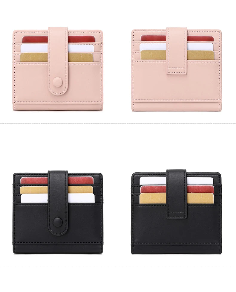 RFID Anti-blocking Wallet for Women, Multi-Card, Credit Card Bag, Lightweight and Simple, Short Buckle, Small, Fashion Wallet