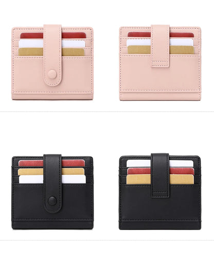 RFID Anti-blocking Wallet for Women, Multi-Card, Credit Card Bag, Lightweight and Simple, Short Buckle, Small, Fashion Wallet