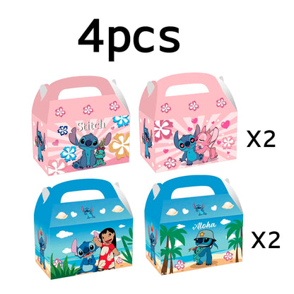 24pcs, 12Pcs, Stitch Birthday Party Supplies Kids Party Treat Boxes Candy Gift Bags Party Favors for Stitch Theme Party Decorati