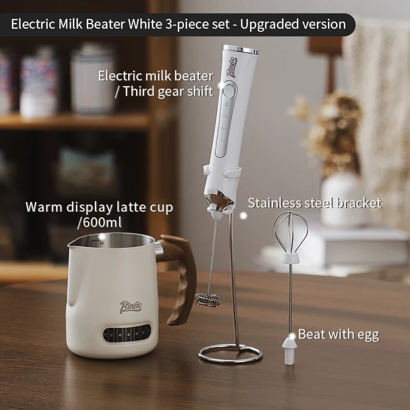 Bincoo Electric Milk Frothers Handheld Wireless Blender USB Mini Coffee Maker Whisk Mixer Cappuccino Cream Egg Beater Blender