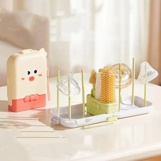 Silicone Baby Bottle Brush Set Soft Bristles Flexible Cup Cleaning Brushes with Storage Box Feeding Bottle Cleaners