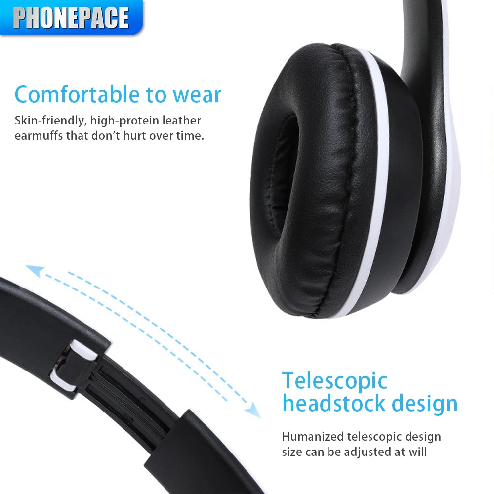 Stereo P47 Headset 5.0 Bluetooth Headset Folding Series Wireless Sports Game Headset for iPhone XiaoMi