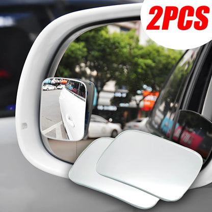 Car Auxiliary Blind Spot Mirror 360 Degree Wide Angle Adjustable Auto Interior Convex Rearview Mirror Parking Rimless Mirrors