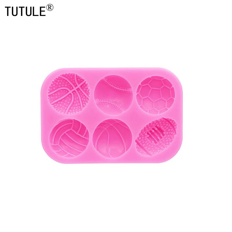 Sports Ball Football Basketball Accessories DIY Jewelry Earrings Silicone Mould Epoxy Flexible Polymer Clay Mold Chocolate Mold