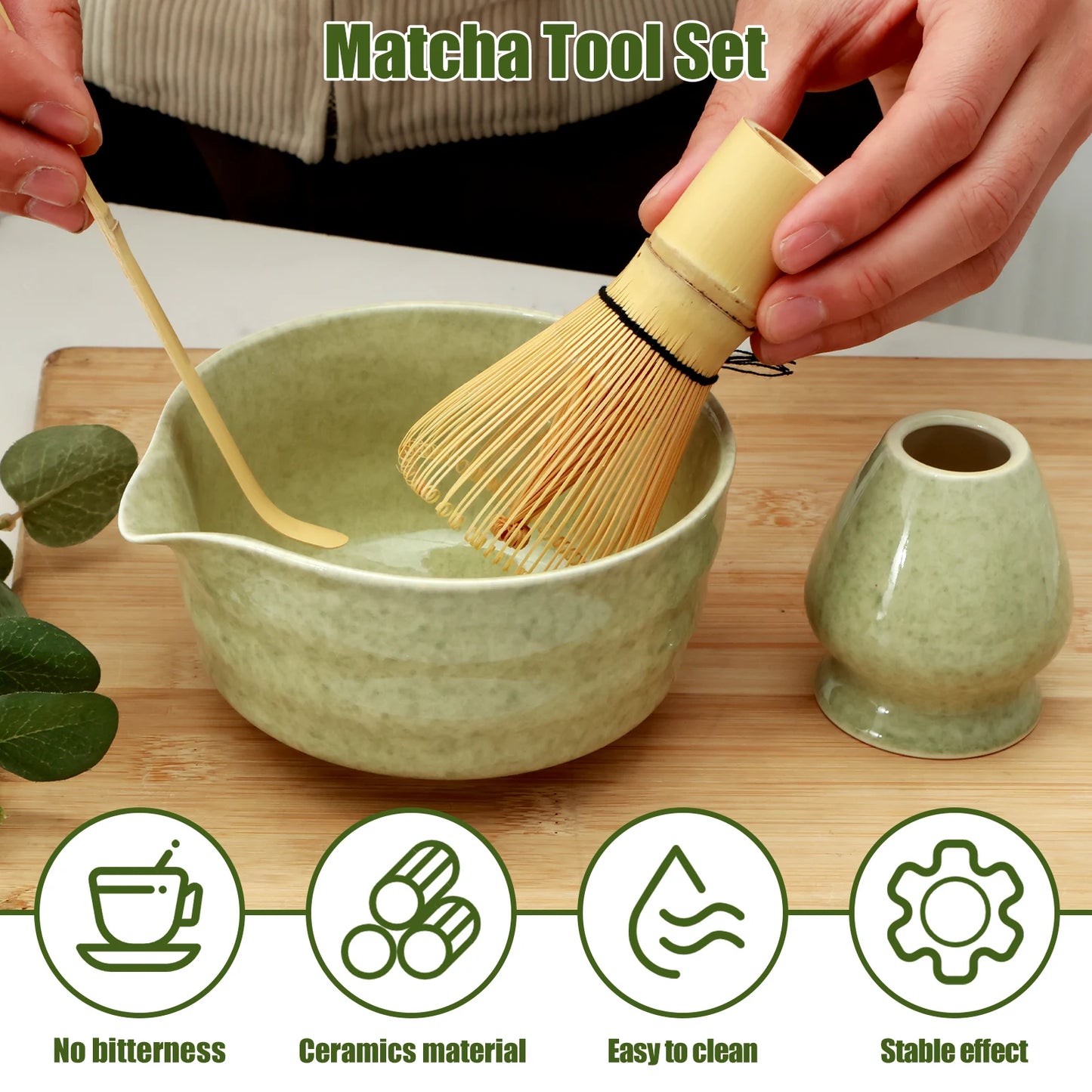 Matcha Ceremony Kit for Japanese Tea Ceremony, Traditional Matcha Bowl, Whisk, Tea Scoop, Matcha Powder Strainer, Matcha Tea Set