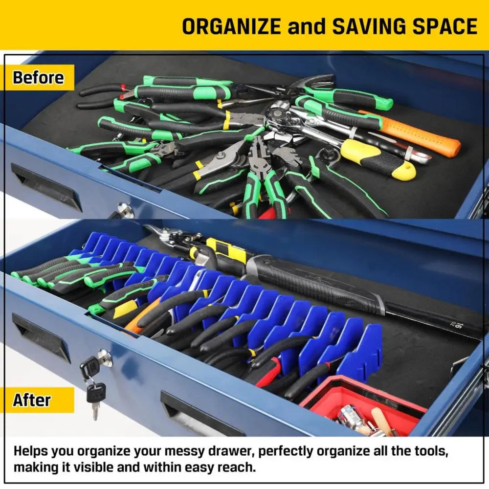 Practical plier organizer rack Holds up to ten pliers Drawer Toolbox Sturdy Pliers Tool Organizer Storage Rack Space-Saving