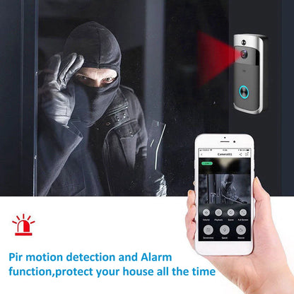 Video Doorbell Camera HD WiFi Doorbell Wireless Operated Motion Detector Audio & Speaker Night Vision for iOS&Android