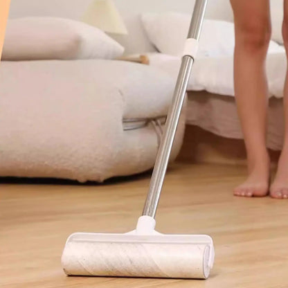 Long Handle Lint Roller Brush Pet Hair Remover Roller Retractable Dust Hair Roller Stick Tearable Clothes Bed Hair Removal Brush