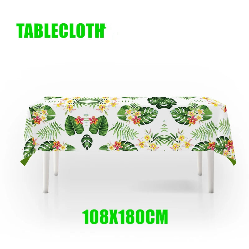 Hawaii Party Decorations Disposable Tableware Hawaii Summer Tropical Party Supplies Flamingo Aloha Birthday Party Decoration