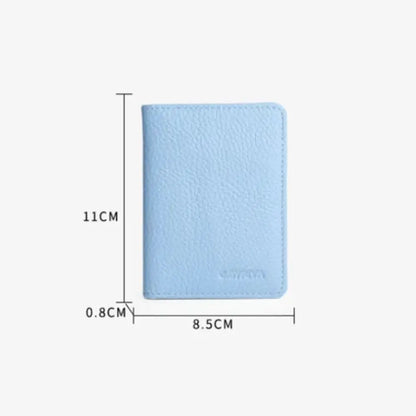 Multi-card Slot Solid Color Portable Leather Card Case Universal Bank Card Credit Card ID Bus Card Holder Travel Card Organizer