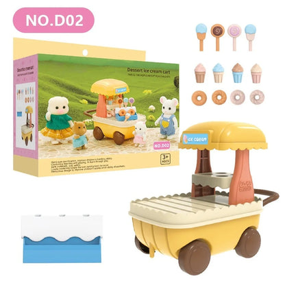 Dollhouse Furniture Set Doll house Bathroom/Kitchen/Fridge/Washing Machine Laundry Kids Doll House Miniature Pretend Play Toys