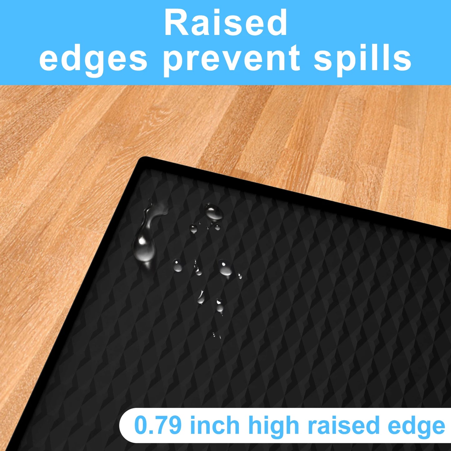 60x60cm Fridge Silicone Mat Mini Fridge Drip Pan with 0.8 Inch Raised Edges Under Refrigerator Floor Protector Furniture Pad
