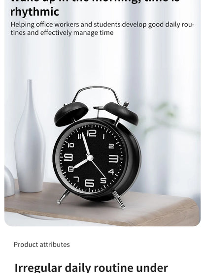Smart Alarm Clock Metal Ringing Alarm Clock Student Kids Alarm Clock Bedside Alarm Clock Home Bedroom Decoration Clock