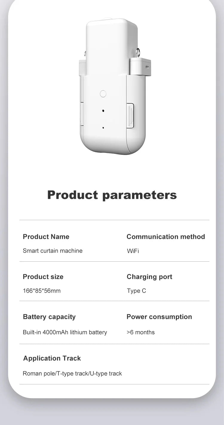 Smart For Home Curtain Opener Electronic Roman Rod/T-track/U-rail Curtain Motor Robot Remote Button Control Curtain Switch Robot