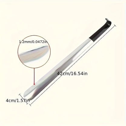 Stainless steel shoehorn, shoe lift, no bending shoe wearer, shoehorn.