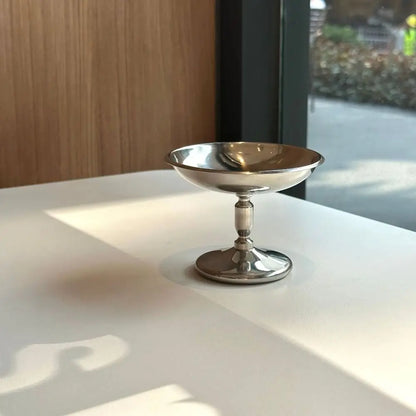 Containerss Stainless Steel Ice Cream Cup Multi-Function Silver Snacks Storage Cup Fashion Tall Fruit Bowl Party Bar